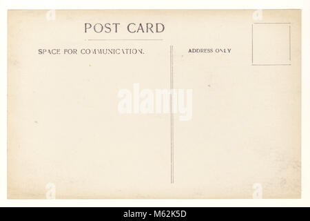 Reverso de la tarjeta postal De Principios de 1900, no se utiliza de forma postal, Reino Unido Foto de stock
