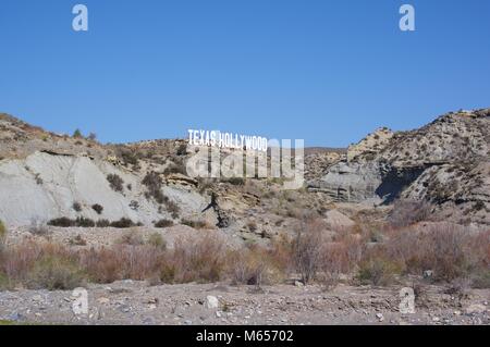Vistas de zonas de desierto desierto de Tabernas, Almería, España Foto de stock