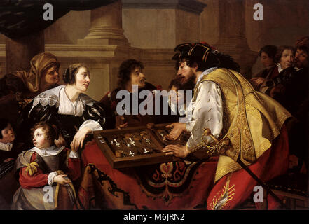 Los jugadores de backgammon, Theodoor Rombouts, 1634. Foto de stock
