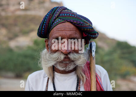 Viejo hombre Rabari retrato Foto de stock