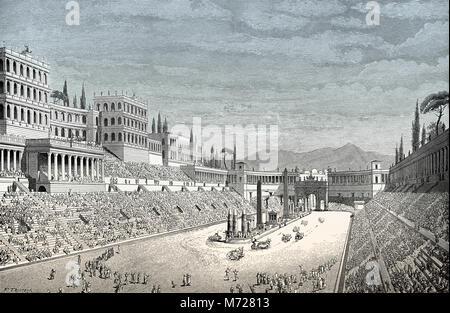 Reconstrucción del Mausoleo Circus Maximus en la antigua Roma Foto de stock