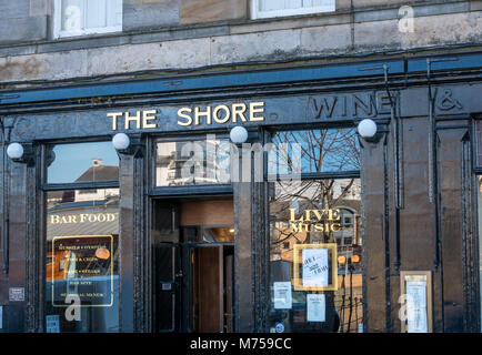 Delante del antiguo pub, bar y restaurante de la orilla, la orilla, Leith, Edimburgo, Escocia, Reino Unido