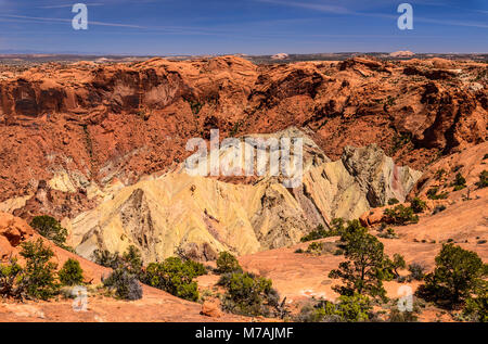Los Estados Unidos, Utah, el condado de San Juan, Moab, Parque Nacional Canyonlands, Island in the Sky Dome, trastornos Foto de stock