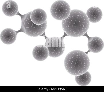 Vector molécula abstracto o microbio antecedentes Ilustración del Vector