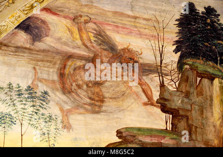 Pintura de Satanás en el claustro de la Abadía de Monte Oliveto Maggiore, Toscana, Italia.