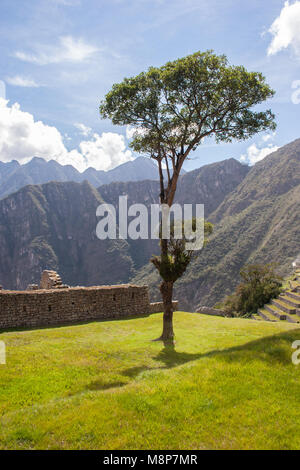 Machu Picchu, en la zona central de Perú. Foto de stock