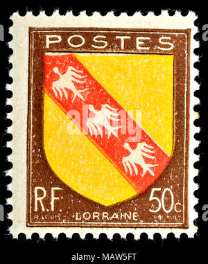 Sello francés (1946): Escudo de Armas: Lorena Foto de stock