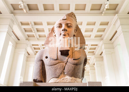 El rey Ramsés II en el Museo Británico, Londres, Reino Unido. Foto de stock