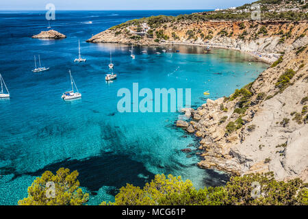 Es Vedra isla de Ibiza Cala d'Hort En Islas Baleares Foto de stock