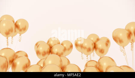 3D Rendering del Partido realista Closeup globos sobre un fondo claro