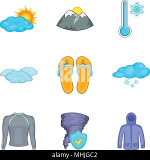 Adaptación al cambio climático, conjunto de iconos de estilo de dibujos  animados Imagen Vector de stock - Alamy
