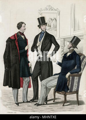 Moda de caballeros para noviembre de 1844 Foto de stock