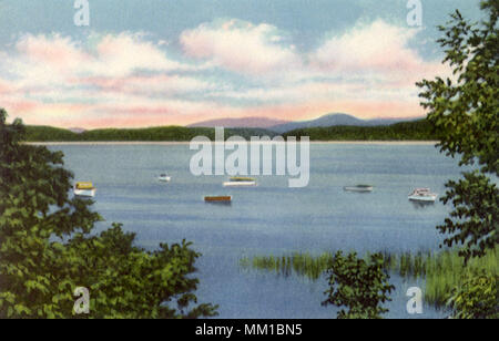 El lago Champlain desde mazas Bay Rd. en Burlington. 1952 Foto de stock