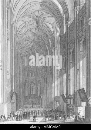 París. Eglise St Eustache. Servicio Eustace 1834 antigua imagen de impresión Foto de stock