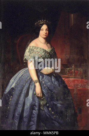 . Español: Retrato de la reina Isabel II de España (1830-1904), que fue hija del rey Fernando VII y de la reina María Cristina de Borbón-Dos Sicilias. La reina Isabel II de España. Siglo xix. Isabel II Antonio Cortina