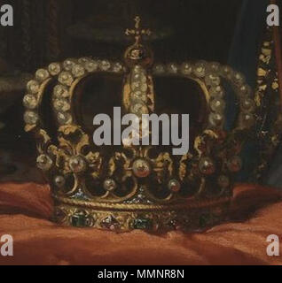 . Español: Retrato de la reina Isabel II de España (1830-1904), que fue la hija y heredera del rey Fernando VII y la madre de Alfonso XII. Encuadre del retrato de Isabel II de España. 1848. Isabel corona