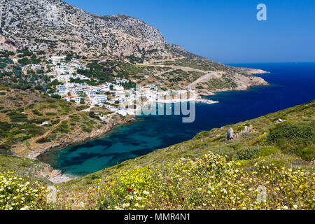 Vista de la aldea de Fourni Korseon Thymaina, Grecia. Foto de stock