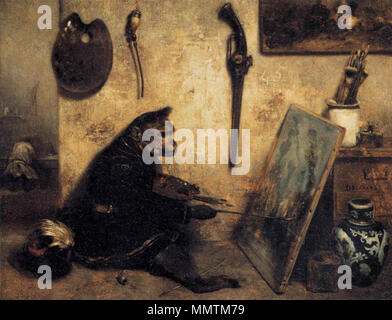 El Mono pintor Fotografía de stock - Alamy
