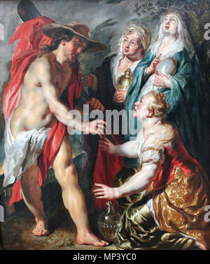 Cristo aparece a las tres Marías como jardinero circa 1616. 738 1616 Jordaens Christus erscheint den drei Marien als Gaertner Foto de stock