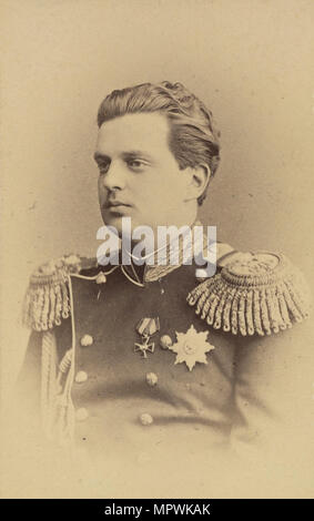 Retrato del Gran Duque Vladimir Alexandrovich de Rusia (1847-1909), ca 1865. Foto de stock