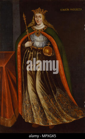 Retrato de Margarita I de Dinamarca (1353-1412). Foto de stock
