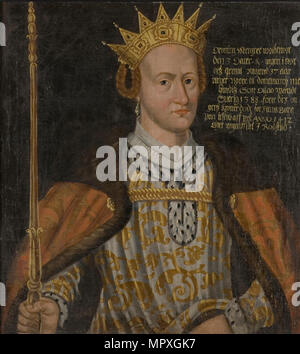 Retrato de Margarita I de Dinamarca (1353-1412). Foto de stock