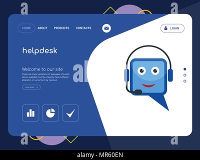 Una Pagina De Calidad Helpdesk Website Template Eps Vector Diseno