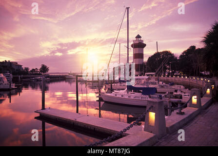 1988 histórico faro Harbour Town Hilton Head, Carolina del Sur, EE.UU.