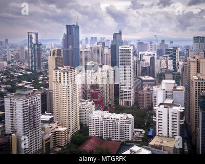 Vista aérea de la ciudad de Makati - Horizonte de Manila en Filipinas Foto de stock