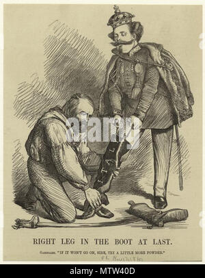 Pierna Derecha En La Funda En El Pasado Caricatura Politica Sobre Garibaldi Ayudando A Victor Emmanuel La Liberacion De Italia Noviembre De 1860 Fotografia De Stock Alamy