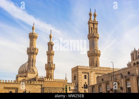 Vista de la mezquita de Al Azhar de El Cairo, Egipto Foto de stock
