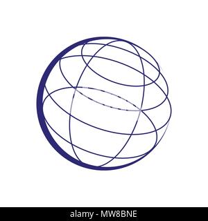 Esfera Globo Líneas Imaginarias Vector Graphic Symbol Logo Design Ilustración del Vector