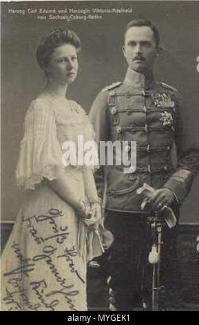 . Inglés: Viktoria Adelheid y Eduard de Sax-Coburgo y Gotha . 11 de octubre de 1905. Unknown 239 Herzogpaar von Sachsen-Coburg und Gotha Foto de stock