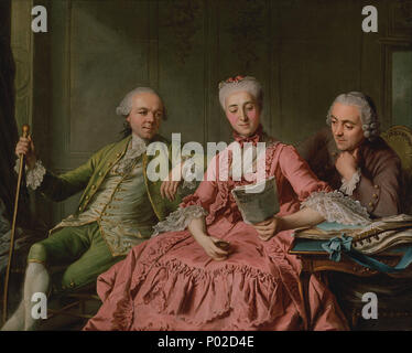 . Presunto retrato del Duc de Choiseul y dos compañeros . Acerca de 1775 18 Jacques Wilbaut (Francés) - Presunto retrato del Duc de Choiseul y dos compañeros - Proyecto de arte de Google Foto de stock