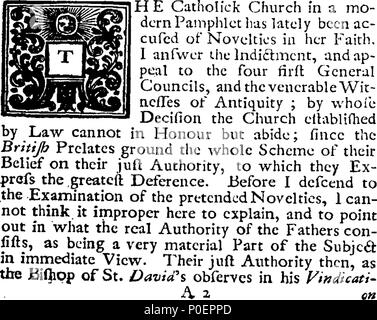 . Inglés: Fleuron de libro: una reivindicación de la antigua Iglesia de Inglaterra. O; una respuesta al Sr. Wainhouse de novedades de la Iglesia de Roma. 246 Una reivindicación de la antigua Iglesia de Inglaterra Fleuron T063953-2