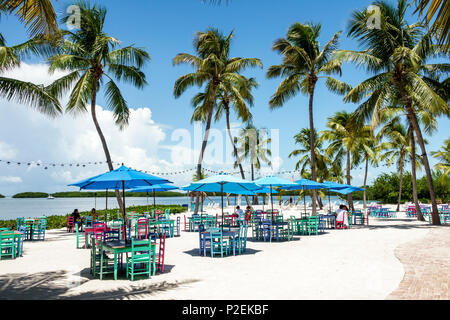 Florida, FL South, Upper Florida Keys, Islamorada, Pierre's Beach Cafe & Bar Morada Bay water, restaurante restaurantes comida comedor comer fuera cafés bis Foto de stock
