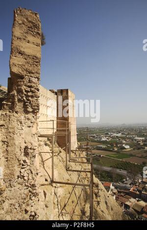 España - La Huerta de Murcia (distrito) - Murcia. Monteagudo; restos del castillo y el valle. Foto de stock