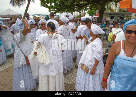 Festa de Iemanjá ou Procissão de Iemanjá, em 2018 Santos, SP. Foto de stock
