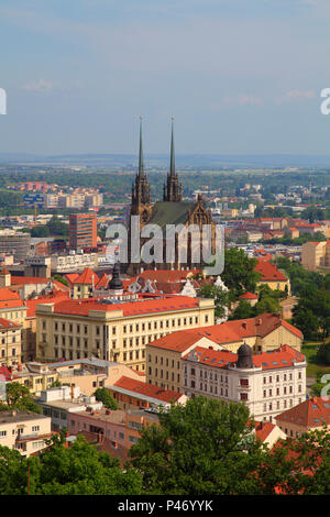 La República Checa, Brno, skyline, vista general, San Pedro y San Pablo Catedral, Foto de stock