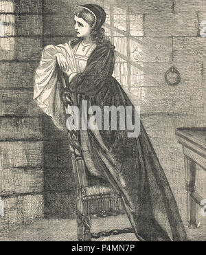 Lady Jane Grey, viendo a su marido pasar a la ejecución, el 12 de febrero de 1554 Foto de stock