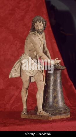 ECCE-HOMO - SIGLO XVII - escultura barroca - Madera policromada. Autor: Gregorio Fernández (1576-1636). Ubicación: CONVENTO DE LAS CARMELITAS DESCALZAS, Valladolid, España. Foto de stock