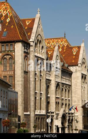 Los Archivos Nacionales de Hungría. Vista exterior. Buda. Budapest. Hungría. Foto de stock