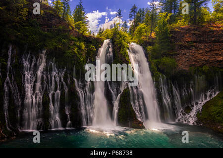 Burney Falls en McArthur-Burney cae Memorial State Park en el norte de California Foto de stock