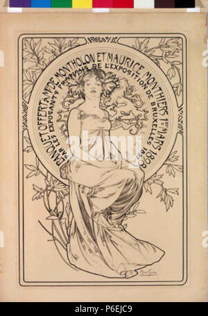 .: Plakát banket eština na 1898 6 Autor Alfons Mucha 24.7.1860-14.7.1939 - Plakat na banket