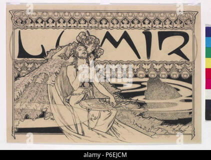 .: Záhlaví eština asopisu Lumír 1898 6 Autor Alfons Mucha 24.7.1860-14.7.1939 - Zahlavi casopisu Lumir