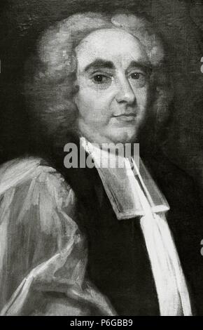 George Berkeley (1685-1753), también conocido como Obispo Berkeley (Obispo de Cloyne). Filósofo Angloirlandés. Grabado. Foto de stock