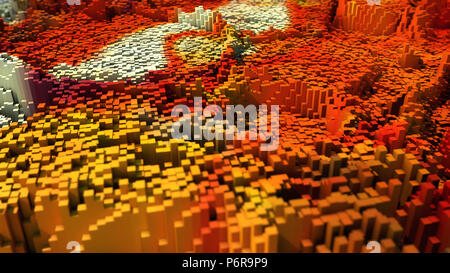 3D rendering. Topografía abstractas y colores