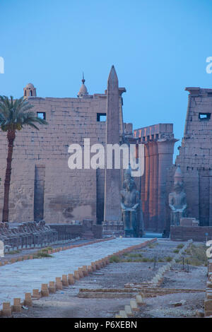 Egipto, Luxor, Templo de Luxor, el Obelisco a la entrada del templo conocido como primer pilón Foto de stock