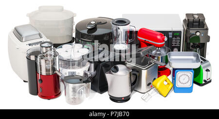 Conjunto de pequeños electrodomésticos de cocina. 3D rendering aislado  sobre fondo negro Fotografía de stock - Alamy