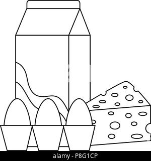 Caja Del Libro De Colorear, De La Leche Y Queso Ilustración del Vector -  Ilustración de envase, alimento: 138603181